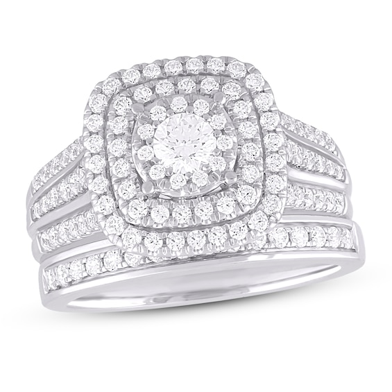 Previously Owned Diamond Bridal Set 1 ct tw Round-cut 10K White Gold