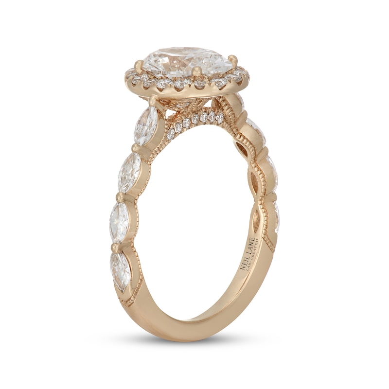 Main Image 2 of Previously Owned Neil Lane Artistry Oval-Cut Lab-Grown Diamond Engagement Ring 2-1/2 ct tw 14K Yellow Gold