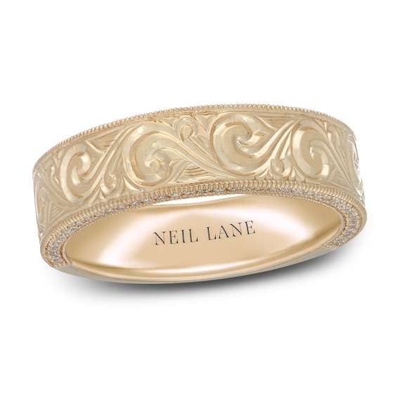Previously Owned Neil Lane Men's Diamond Anniversary Band 1/4 ct tw Round-Cut 14K Yellow Gold