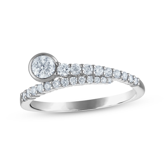 Previously Owned Diamond Bypass Anniversary Ring 1/2 ct tw 14K White Gold