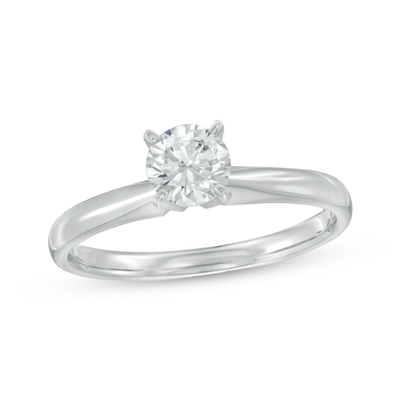 Previously Owned Diamond Solitaire Ring 1/2 carat Round-cut 14K White Gold (J/I2)