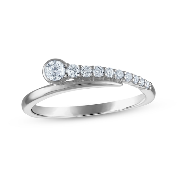 Previously Owned Diamond Bypass Anniversary Ring 1/4 ct tw 14K White Gold