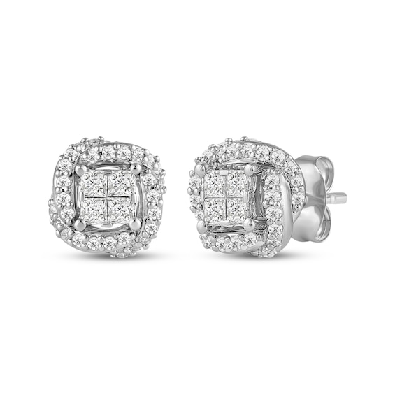 Previously Owned Hallmark Diamonds One Love Swirl Knot Earrings 1/3 ct tw Sterling SIlver