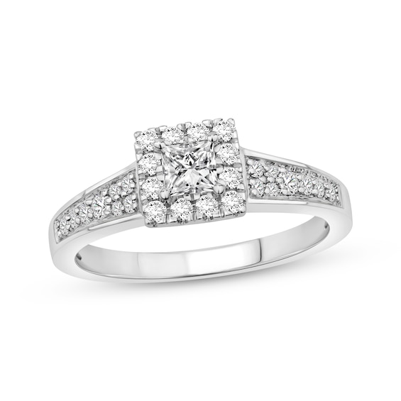 Previously Owned Princess-Cut Diamond Engagement Ring 5/8 ct tw 10K White Gold