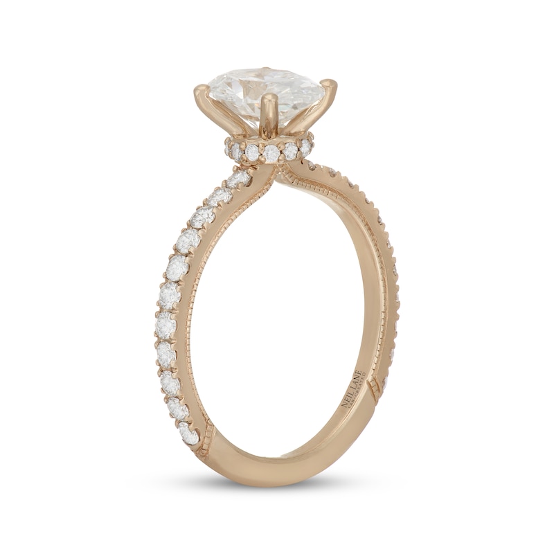 Main Image 2 of Previously Owned Neil Lane Artistry Oval-Cut Lab-Grown Diamond Engagement Ring 2 ct tw 14K Yellow Gold