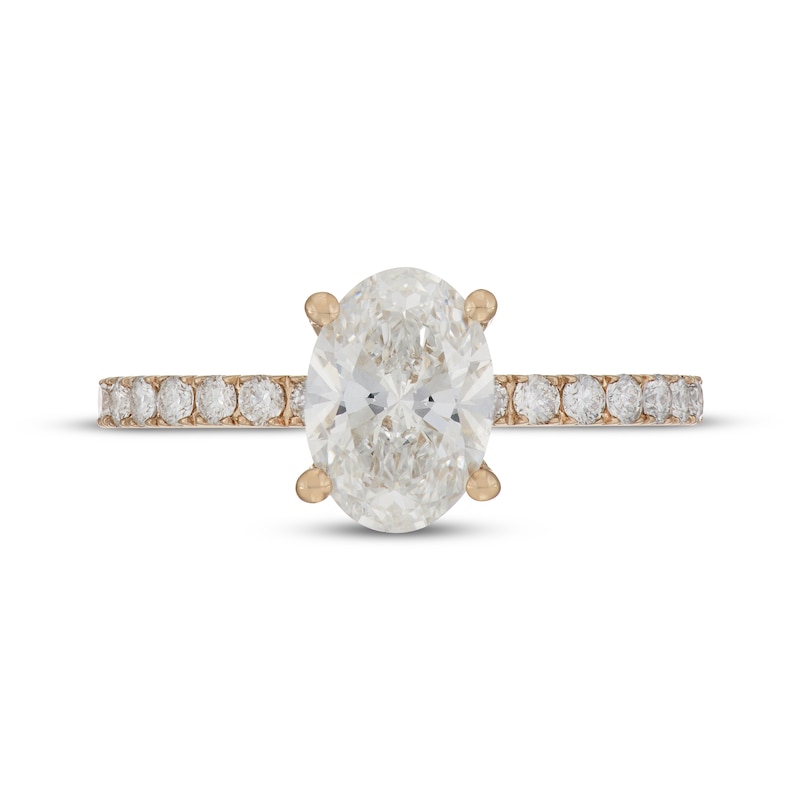 Main Image 3 of Previously Owned Neil Lane Artistry Oval-Cut Lab-Grown Diamond Engagement Ring 2 ct tw 14K Yellow Gold