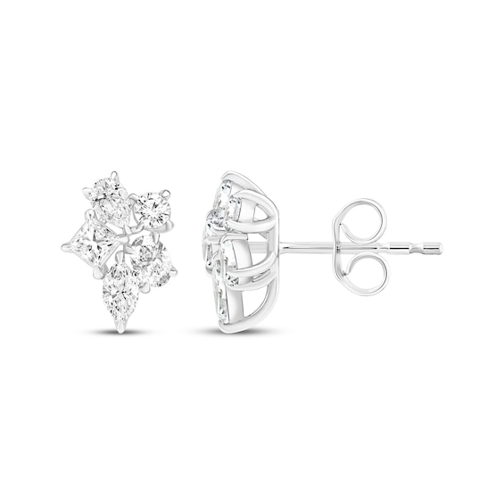Previously Owned All You Are Lab-Grown Diamond Multi-Shape Cluster Earrings 1 ct tw 14K White Gold