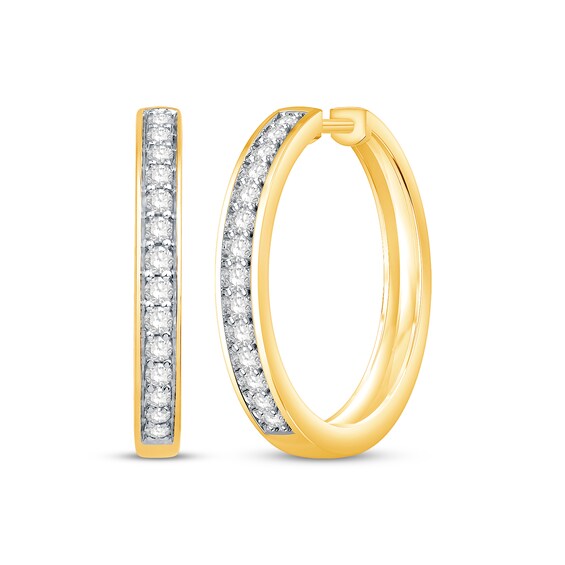 Previously Owned Diamond Hoop Earrings 3/8 ct tw 10K Yellow Gold