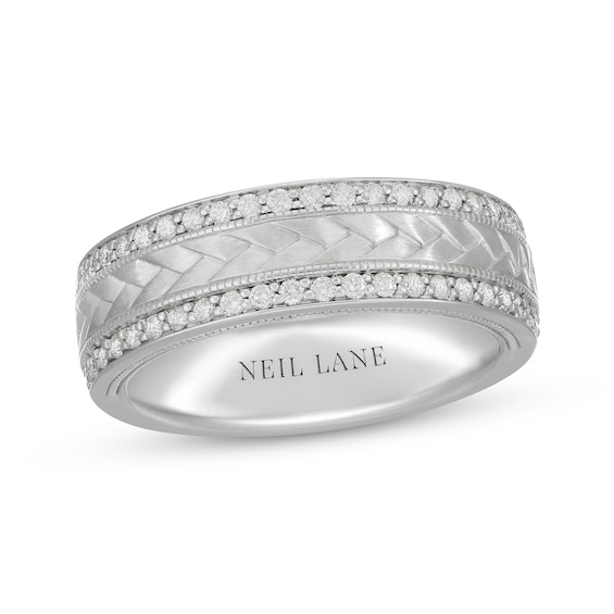 Previously Owned Neil Lane Men's Diamond Wedding Band 1/2 ct tw Round-Cut 14K White Gold