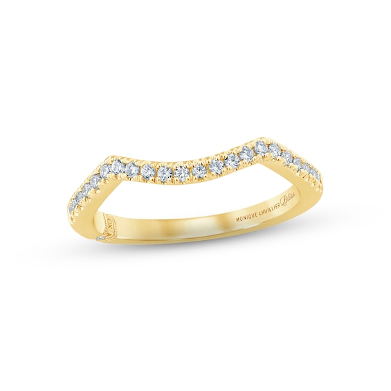 Previously Owned Monique Lhuillier Bliss Diamond Wedding Band 1/5 ct tw Round-cut 18K Yellow Gold