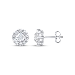 Previously Owned KAY Lab-Grown Diamonds Halo Stud Earrings 1-1/2 ct tw 10K White Gold