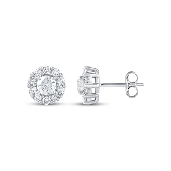 Previously Owned KAY Lab-Grown Diamonds Halo Stud Earrings ct tw 10K White Gold