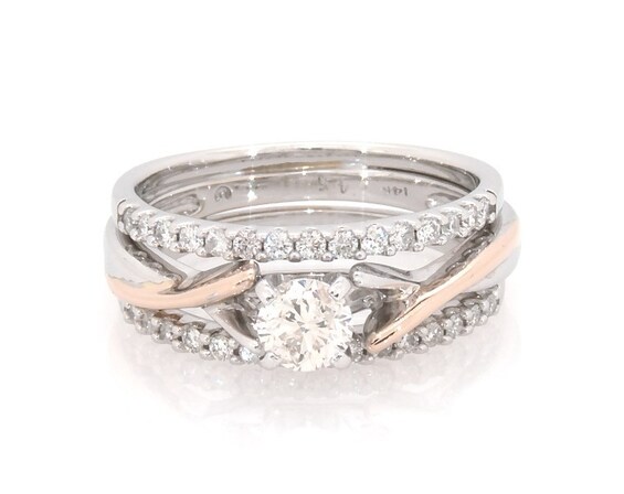 Previously Owned Round-Cut Diamond Bridal Set 3/4 ct tw 14K Two-Tone Gold 6.75