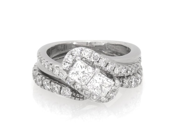 Previously Owned Ever Us Princess-Cut Diamond Bridal Set 1-1/2 ct tw 14K White Gold Size 4