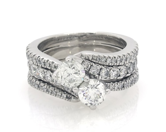 Previously Owned Ever Us Round-Cut Diamond Bridal Set ct tw 14K White Gold Size