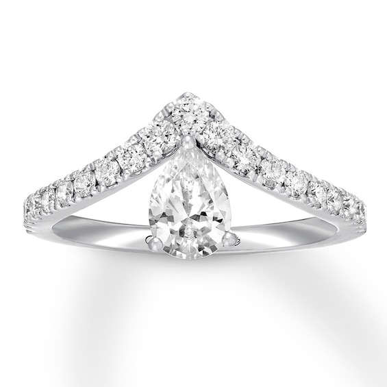 Previously Owned Neil Lane Pear-Shaped Diamond Engagement Ring 1-1/8 ct tw 14K White Gold