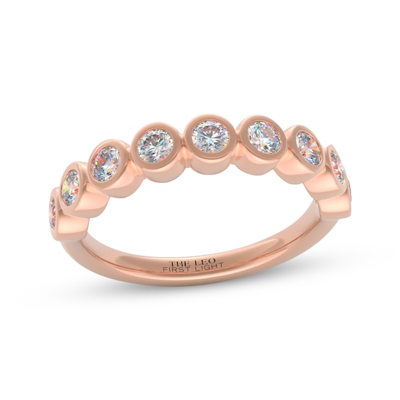 Previously Owned THE LEO First Light Diamond Bezel Anniversary Ring 3/4 ct tw 14K Rose Gold