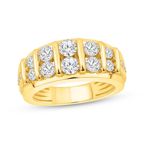 Previously Owned Men's KAY Lab-Grown Diamonds Column Ring 2 ct tw 10K Yellow Gold