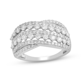 Previously Owned KAY Lab-Grown Diamonds Multi-Row Crossover Ring 1 ct tw 10K White Gold