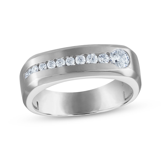 Previously Owned Men's Diamond Wedding Band 1/2 ct tw 10K White Gold