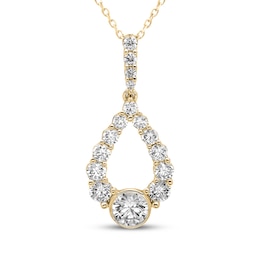 Previously Owned Diamond Teardrop Necklace 1/2 ct tw 10K Yellow Gold 18"