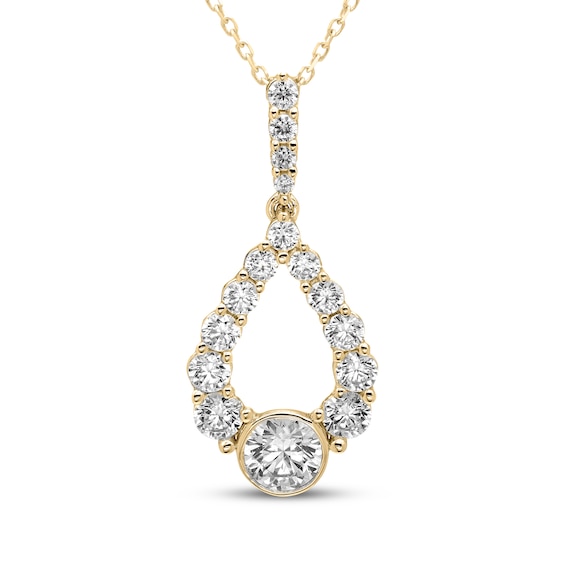 Previously Owned Diamond Teardrop Necklace 1/2 ct tw 10K Yellow Gold 18"