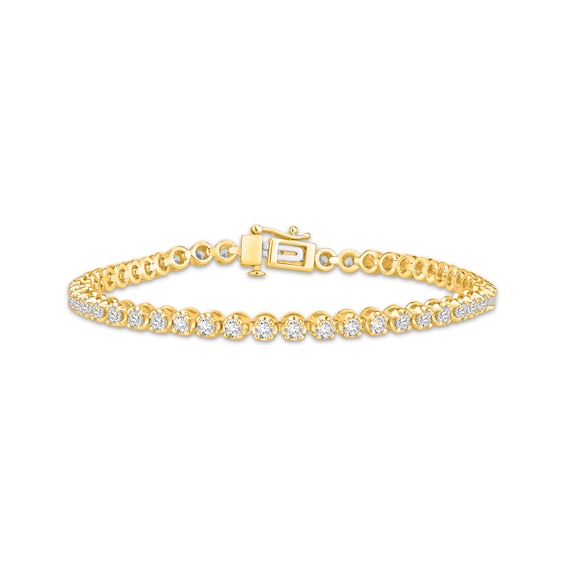 Previously Owned KAY Lab-Grown Diamonds Tennis Bracelet 3 ct tw 14K Yellow Gold 7"