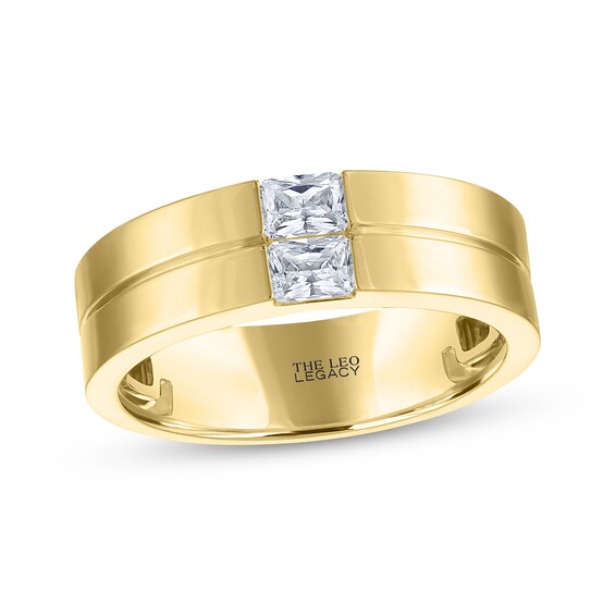 Previously Owned Men's THE LEO Legacy Lab-Grown Diamond Emerald-Cut Wedding Band 1/2 ct tw 14K Yellow Gold