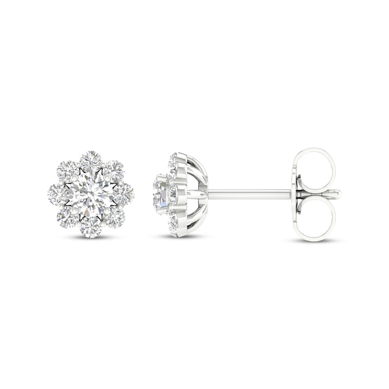 Previously Owned KAY Lab-Grown Diamonds Flower Stud Earrings 1/2 ct tw 14K White Gold