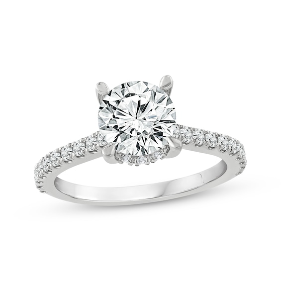 Previously Owned Lab-Grown Diamonds Engagement Ring 2-3/8 ct tw Round-cut 14K White Gold