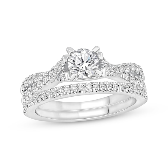 Previously Owned Round-Cut Diamond Bridal Set 7/8 ct tw 14K White Gold
