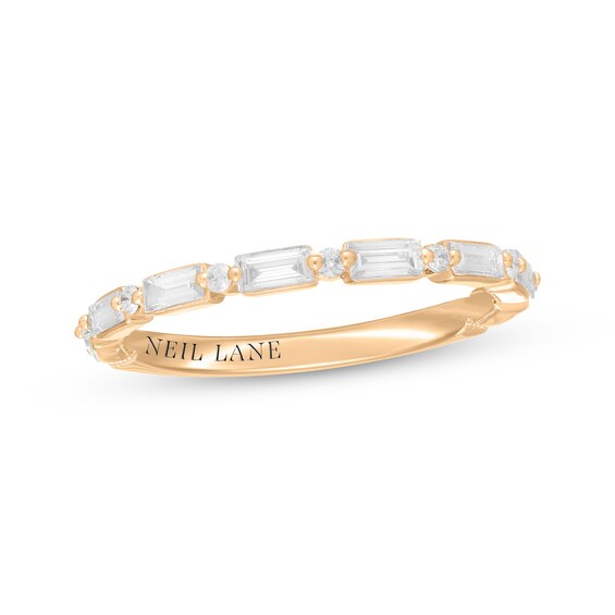Previously Owned Neil Lane Premiere Baguette & Round-Cut Diamond Anniversary Ring 1/2 ct tw 14K Yellow Gold