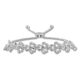 Previously Owned Diamond Floral Bolo Bracelet 1/3 ct tw Round Sterling Silver