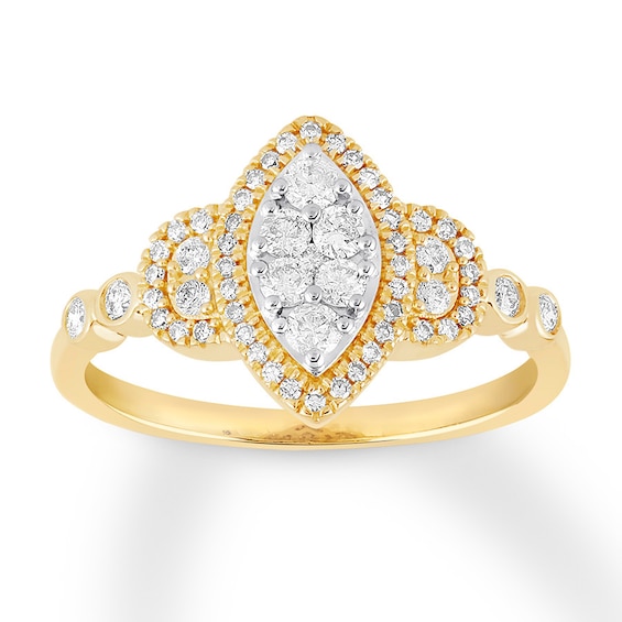 Previously Owned Diamond Promise Ring 1/2 ct tw Round-cut 10K Yellow Gold