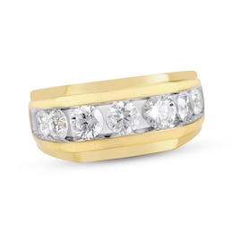 Previously Owned Men’s Seven-Stone Round-Cut Diamond Band 2 ct tw 10K Yellow Gold