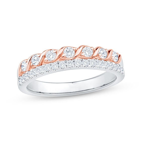 Previously Owned Diamond Two-Row Anniversary Ring 1/2 ct tw 14K Two-Tone Gold