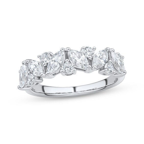 Previously Owned Lab-Grown Diamonds Marquise & Round-Cut Diamond Anniversary Ring 1-1/4 ct tw 14K White Gold