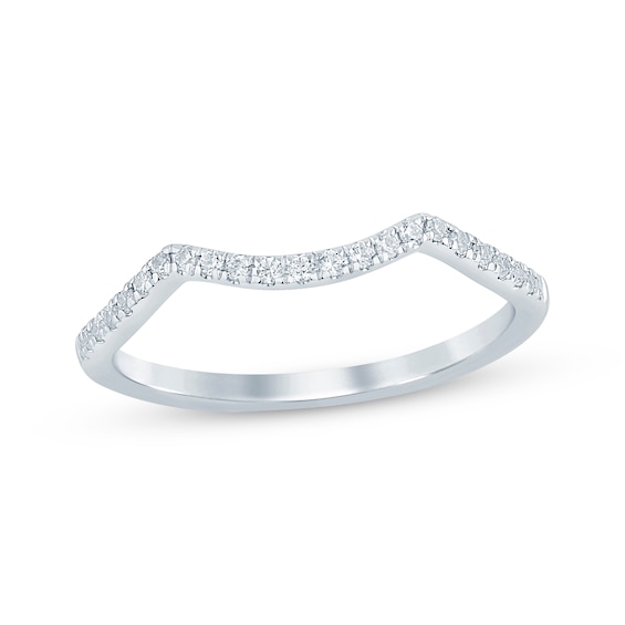 Previously Owned Diamond Contour Wedding Band 1/8 ct tw 14K White Gold