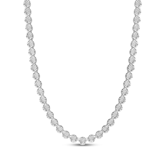 Previously Owned Diamond Tennis Necklace 1/2 ct tw Sterling Silver 17"