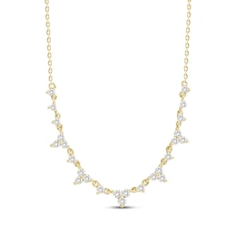 Previously Owned Diamond Trios Drop Necklace 1/2 ct tw 10K Yellow Gold 18"