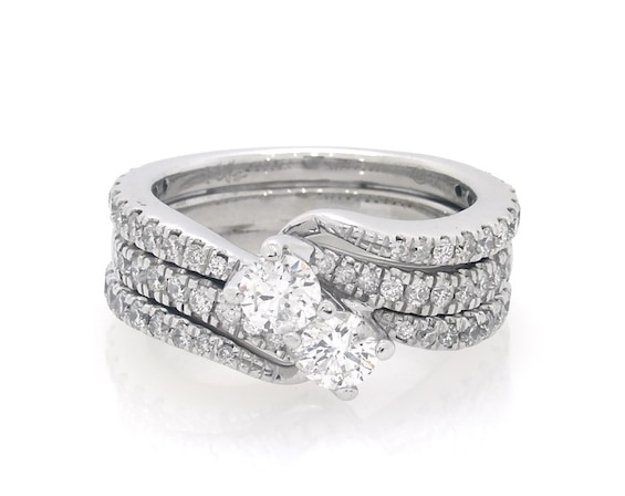 Previously Owned Ever Us Round-Cut Diamond Bridal Set 1-1/6 ct tw 14K White Gold Size 6.5