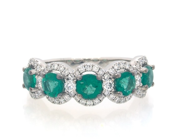Previously Owned Le Vian Emerald Ring 3/8 ct tw Diamonds Platinum