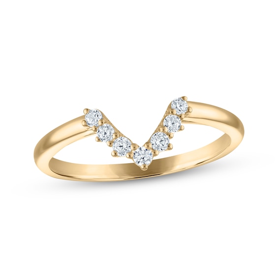Previously Owned Diamond Chevron Wedding Band 1/6 ct tw 14K Yellow Gold