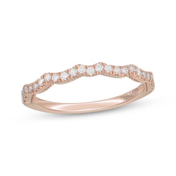 Previously Owned Neil Lane Artistry Lab-Grown Diamond Scalloped Wedding Band 1/4 ct tw 14K Rose Gold