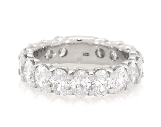 Previously Owned Oval-Cut Lab-Grown Diamond Eternity Ring 5 ct tw 14K White Gold