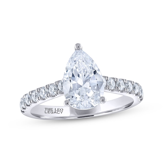 Previously Owned THE LEO Legacy Lab-Grown Diamond Pear-Shaped Engagement Ring 2-1/2 ct tw 14K White Gold