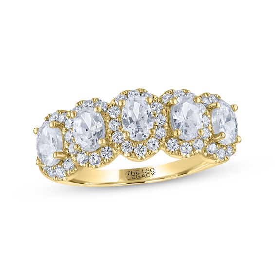 Previously Owned THE LEO Legacy Lab-Grown Diamond Oval-Cut Anniversary Ring 1-1/2 ct tw 14K Yellow Gold