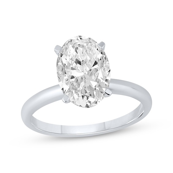 Previously Owned Oval-Cut Lab-Grown Diamond Solitaire Engagement Ring 2-1/2 ct tw 14K White Gold (I/SI2)