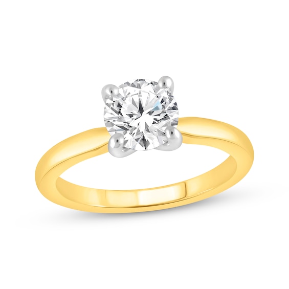 Previously Owned Lab-Grown Diamonds Round-Cut Solitaire Engagement Ring 1-1/2 ct tw 14K Yellow Gold (F/SI2)