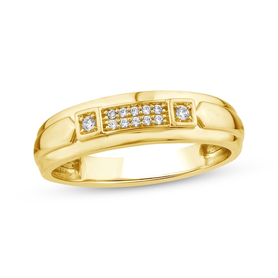 Previously Owned Men's Diamond Wedding Band 1/10 ct tw 10K Yellow Gold